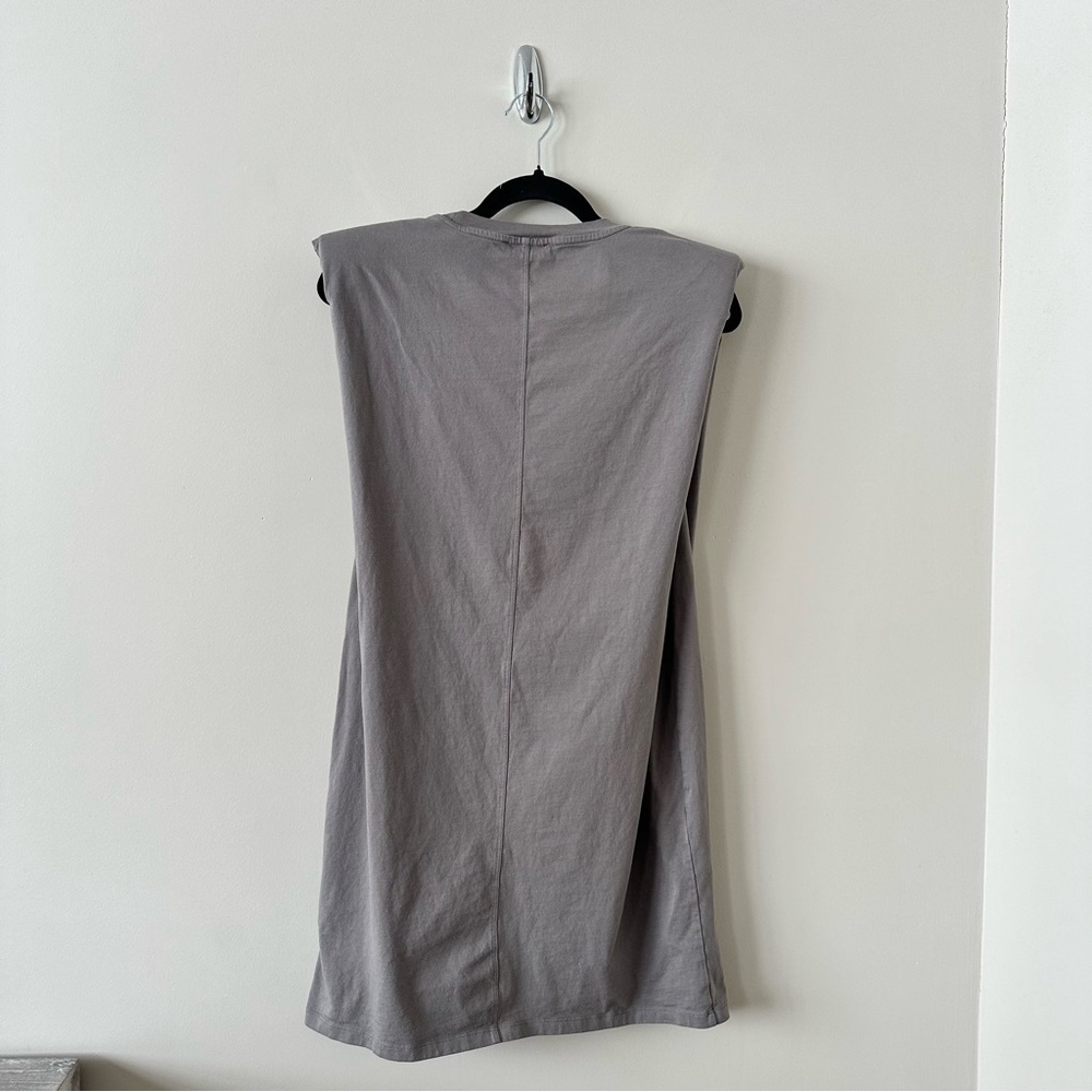 Aritzia-Babaton Shoulder Pad Mini Dress In Pewter Grey (Size:XS) - Picture 3 of 11